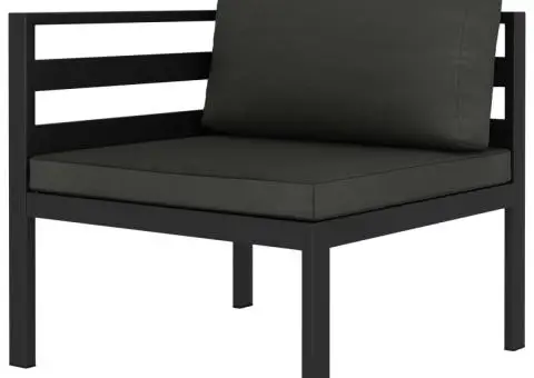 Set mobilier de grădină cu perne, 4 piese, antracit, aluminiu - 2/5