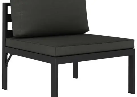 Set mobilier de grădină cu perne, 4 piese, antracit, aluminiu - 3/5