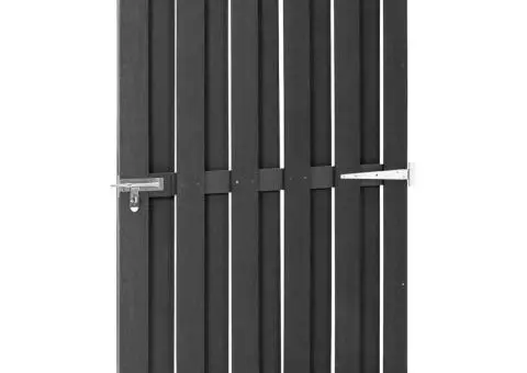 Poartă de grădină, gri, 100 x 150 cm, WPC - 3/5