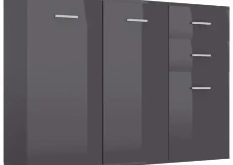 Dulap, gri extralucios, 105 x 30 x 75 cm, lemn prelucrat - 2/5