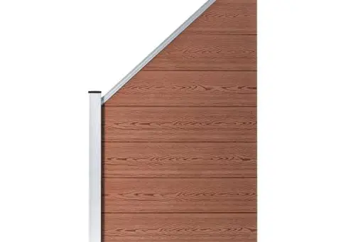 Panou de gard, maro, 95x(105-180) cm, WPC - 1/5