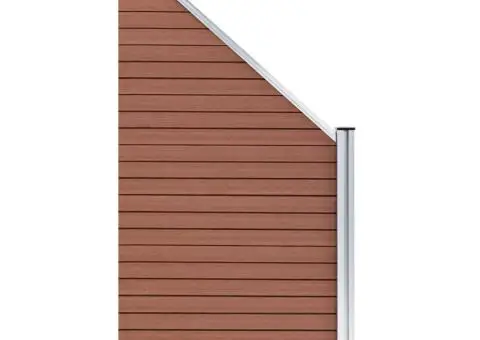 Panou de gard, maro, 95x(105-180) cm, WPC - 2/5