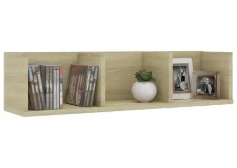 Raft de perete CD-uri stejar Sonoma 75x18x18 cm lemn prelucrat - 3/5
