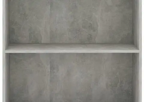 Bibliotecă cu 2 rafturi, gri beton, 80 x 30 x 76,5 cm, PAL - 4/5