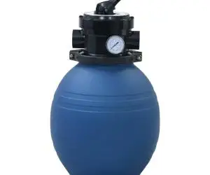 vidaXL Filtru cu nisip pentru piscină supapă 4 poziții albastru 300 mm