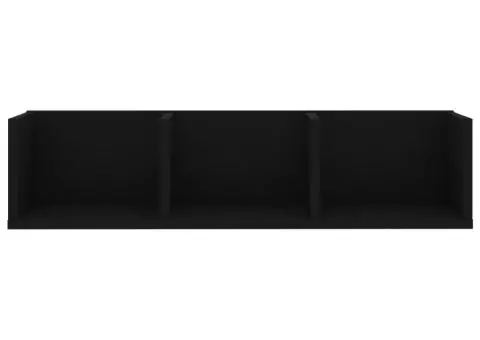 Raft de perete CD-uri, negru, 75 x 18 x 18 cm, lemn prelucrat - 4/5