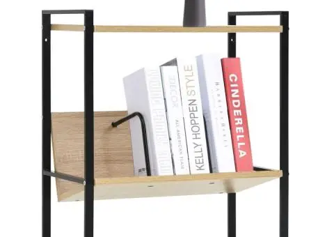 Etajeră cărți 2 rafturi negru/stejar 52x28x59 cm lemn prelucrat - 2/5