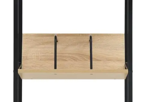 Etajeră cărți 2 rafturi negru/stejar 52x28x59 cm lemn prelucrat - 3/5