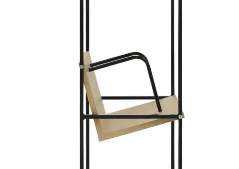 Etajeră cărți 2 rafturi negru/stejar 52x28x59 cm lemn prelucrat - 4/5