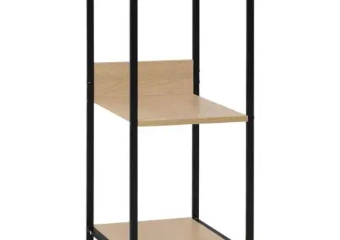 Bibliotecă mică negru/stejar, 33,5x39,6x79,7 cm, lemn prelucrat - 2/5