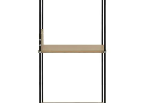 Bibliotecă mică negru/stejar, 33,5x39,6x79,7 cm, lemn prelucrat - 4/5