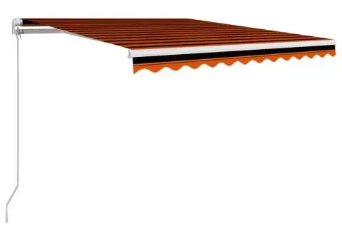Copertină retractabilă manual, portocaliu & maro, 350 x 250 cm - 2/5