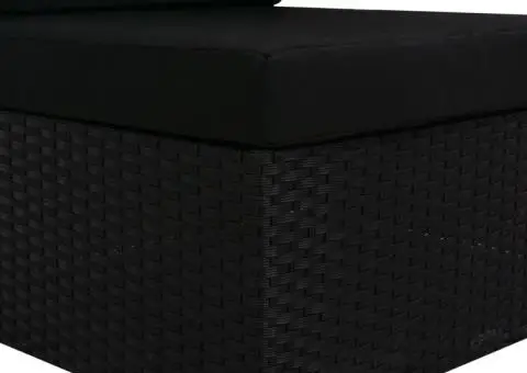 Canapea de mijloc modulară, negru, poliratan - 5/5