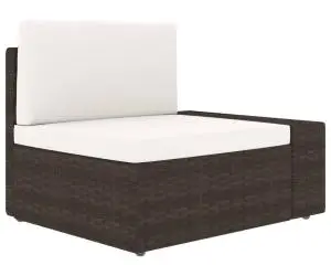 vidaXL Canapea de colț modulară cu cotieră stânga, maro, poliratan