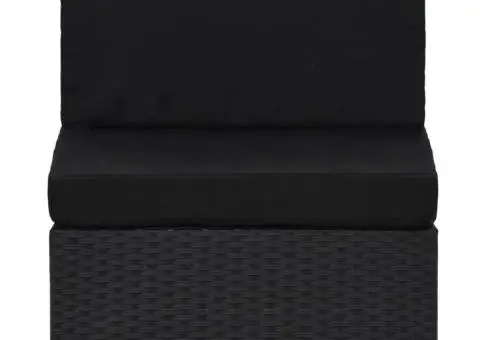Set mobilier de grădină, 2 piese, negru, poliratan - 4/5