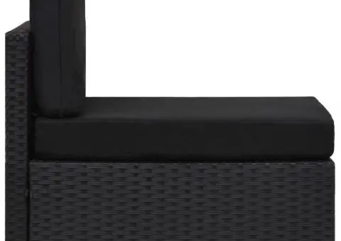 Set mobilier de grădină, 2 piese, negru, poliratan - 5/5