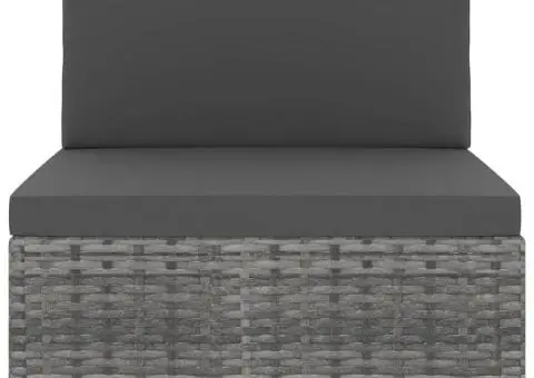 Canapea modulară cu 2 locuri, gri, poliratan - 4/5