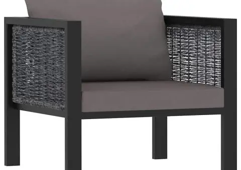 Canapea modulară cu pernă, antracit, poliratan - 1/5