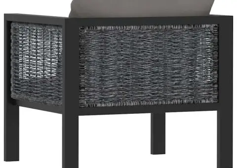 Canapea modulară cu pernă, antracit, poliratan - 4/5