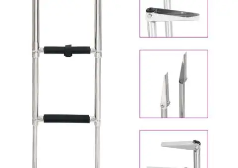 Scară de îmbarcare pliabilă, cu 3 trepte, oțel inoxidabil - 1/5