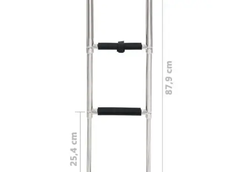 Scară de îmbarcare pliabilă, cu 3 trepte, oțel inoxidabil - 5/5