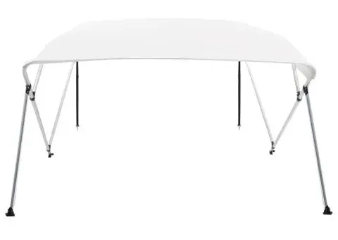 Parasolar barcă Bimini cu 4 arcuri, alb, 243x210x137 cm - 2/5