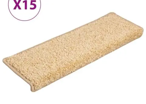 Covorașe de trepte de scară, 15 buc., maro, 65x21x4 cm - 2/5