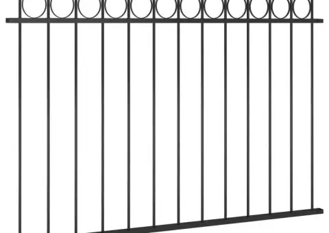 Panou de gard, negru, 1,7 x 1 m, oțel - 2/4
