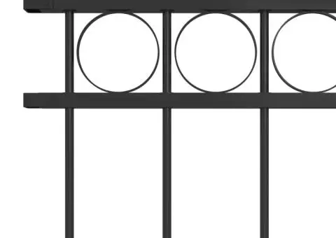 Panou de gard, negru, 1,7 x 1 m, oțel - 3/4