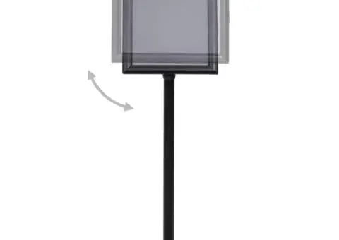 Suport de afiș A4 cu picior, negru, aliaj de aluminiu - 3/5