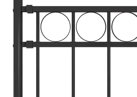 Gard de grădină, negru, 1,7 x 1,5 m, oțel - 3/4