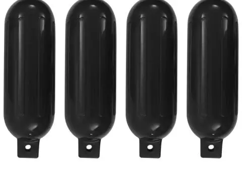 Bară de protecție barcă, 4 buc., negru, 51x14 cm, PVC - 1/5