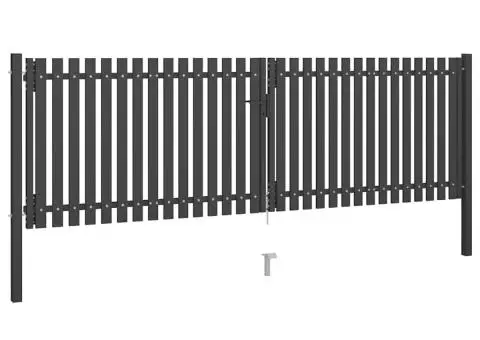Poartă de gard grădină, antracit, 4 x 1,5 m, oțel - 2/5