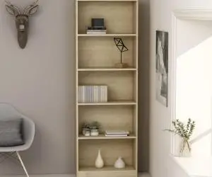 vidaXL Bibliotecă 5 rafturi stejar sonoma 60x24x175 cm, lemn prelucrat
