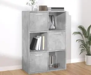 Dulap de depozitare, gri beton, 60x29,5x90 cm, lemn prelucrat