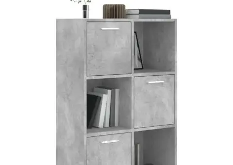 Dulap de depozitare, gri beton, 60x29,5x90 cm, lemn prelucrat - 4/5