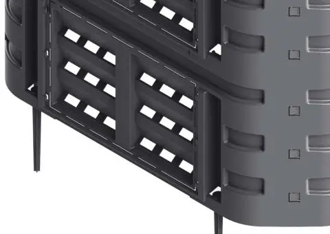 Compostor de grădină, negru, 93,3x93,3x146 cm, 1000 L - 5/5