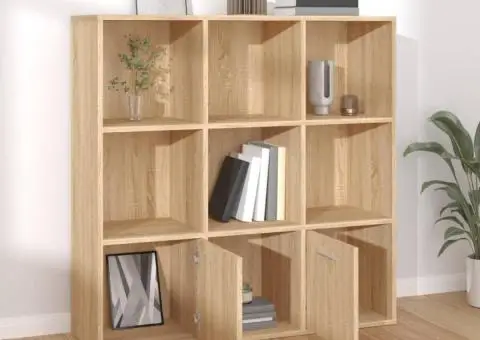 Bibliotecă, stejar Sonoma, 98 x 30 x 98 cm, lemn prelucrat - 3/5