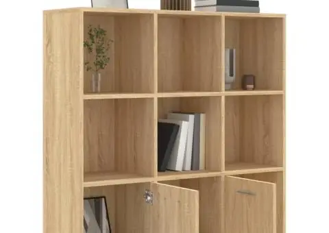 Bibliotecă, stejar Sonoma, 98 x 30 x 98 cm, lemn prelucrat - 5/5