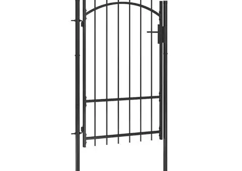 Poartă de grădină, negru, 1 x 2,2 m, oțel - 1/5