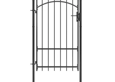 Poartă de grădină, negru, 1 x 2,2 m, oțel - 2/5