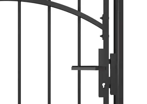 Poartă de grădină, negru, 1 x 2,2 m, oțel - 4/5