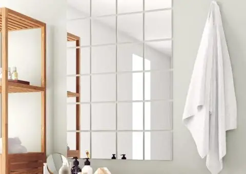 Plăci de oglindă, 48 buc., sticlă, pătrat - 1/5