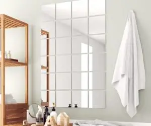 vidaXL Plăci de oglindă, 48 buc., sticlă, pătrat