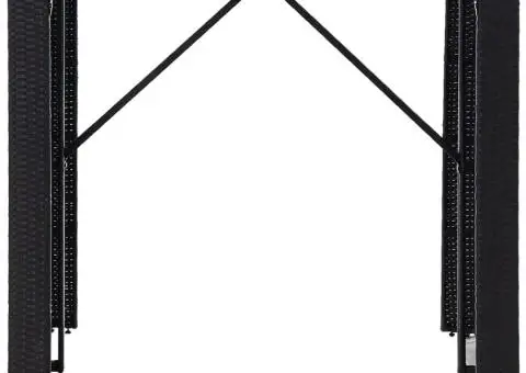 Set de bar de exterior, 5 piese, negru, poliratan și sticlă - 5/5