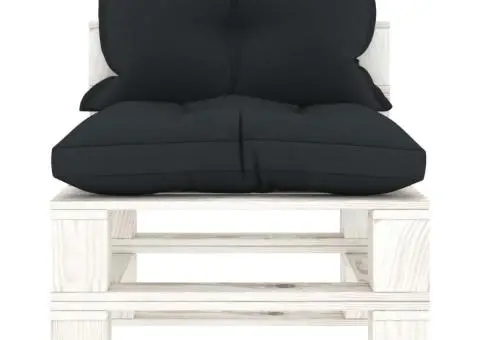 Canapea de grădină din paleți, de mijloc, perne antracit, lemn - 2/5