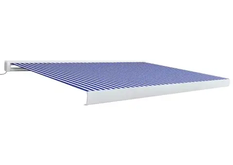 Copertină motorizată tip casetă, albastru și alb, 400 x 300 cm - 2/5