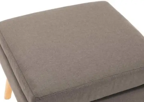 Taburet, gri taupe, material textil - 3/5
