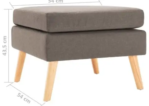 Taburet, gri taupe, material textil - 5/5