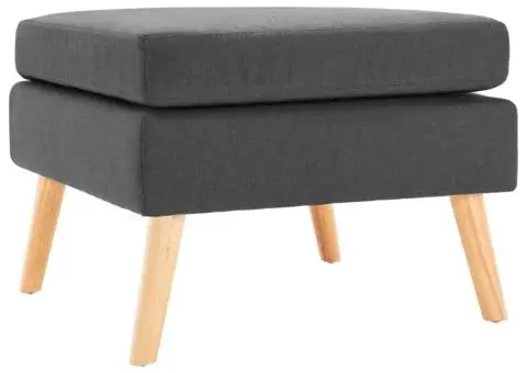 Taburet, gri închis, material textil - 1/5